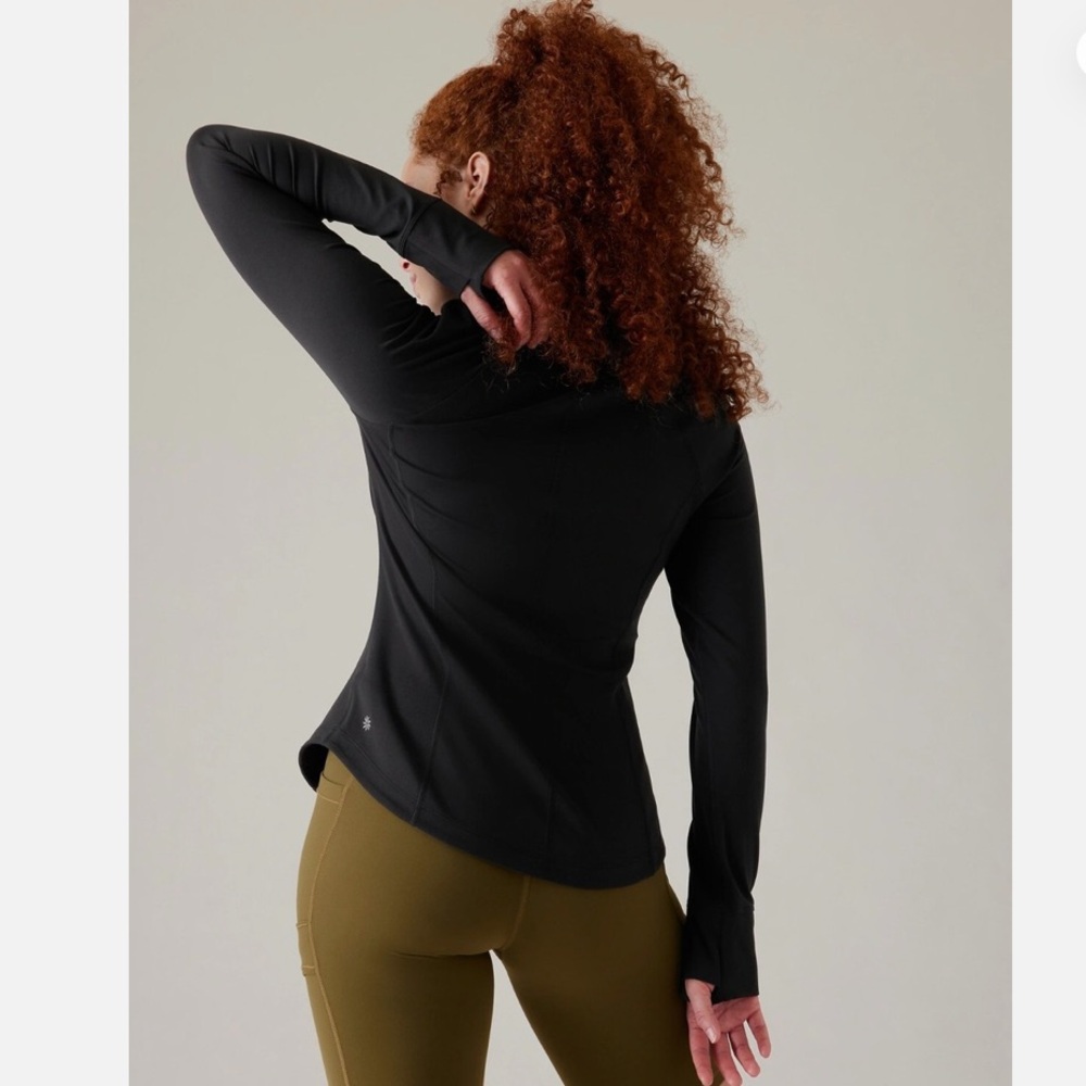 Athleta Black Pullover  Saluation Half Zip - Sz Large  NWOT
Active/ casual - Picture 4 of 9